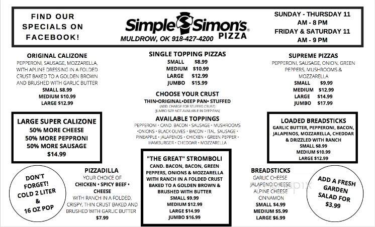 Simple Simon's Pizza - Muldrow, OK