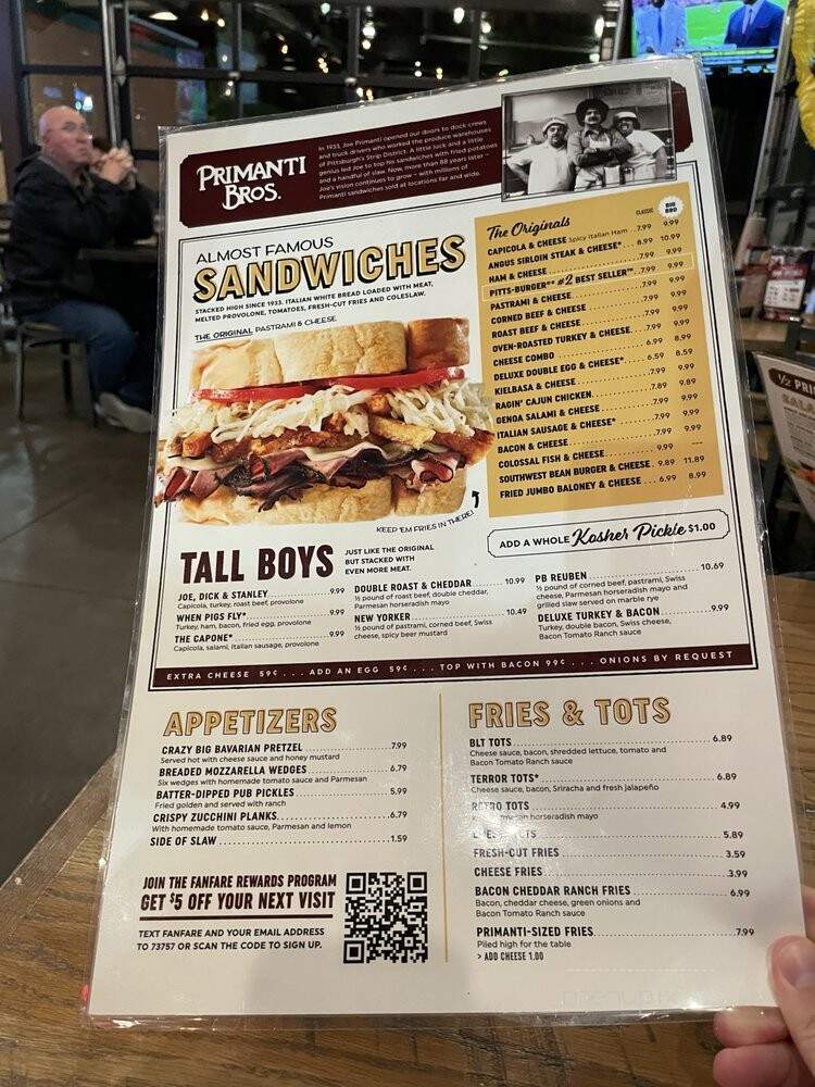 Primanti Bros Pleasant Hill - Pleasant Hills, PA menu_pic