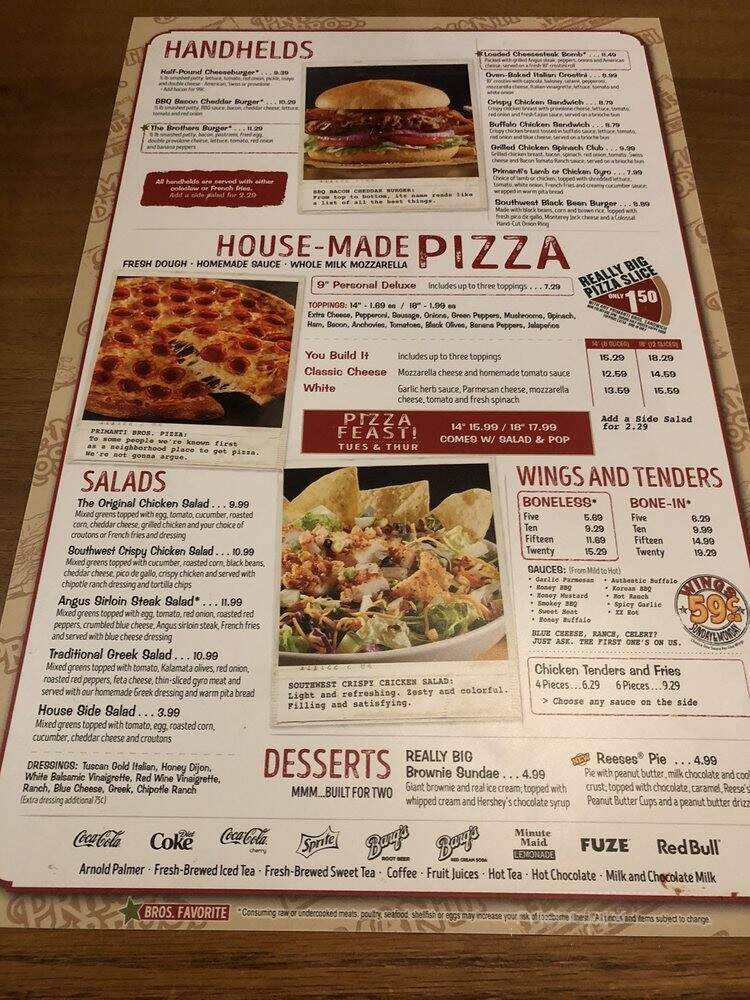 Primanti Bros Pleasant Hill - Pleasant Hills, PA menu_pic