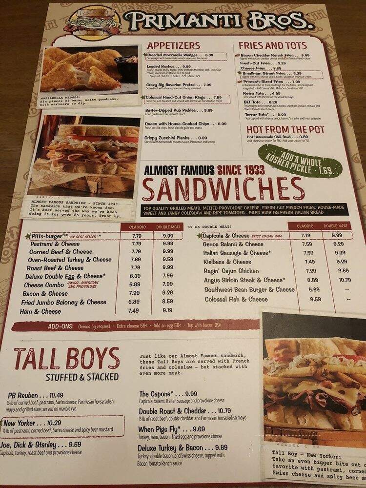 Primanti Bros Pleasant Hill - Pleasant Hills, PA menu_pic