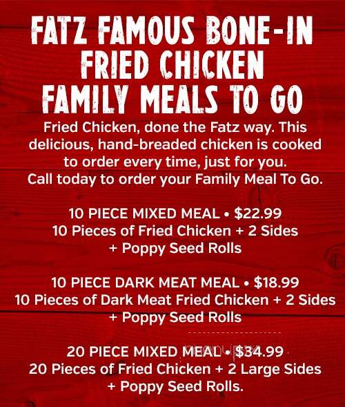 FATZ Cafe - Greer, SC menu_pic