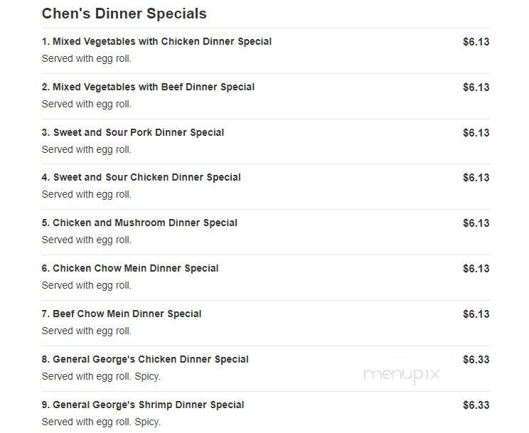 Chen's China Inn - Lufkin, TX menu_pic