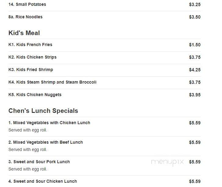 Chen's China Inn - Lufkin, TX menu_pic