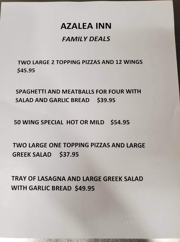 Azalea Inn - Norfolk, VA menu_pic