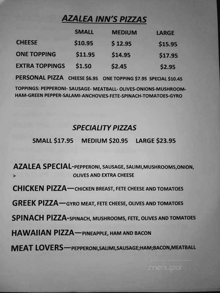 Azalea Inn - Norfolk, VA menu_pic
