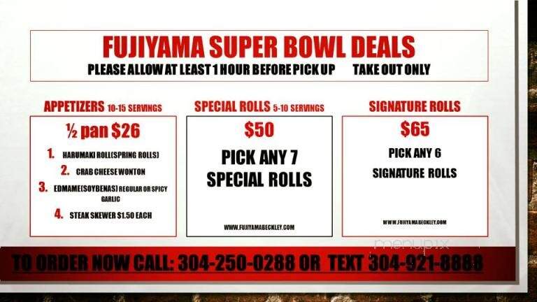 Fujiyama - Beckley, WV menu_pic