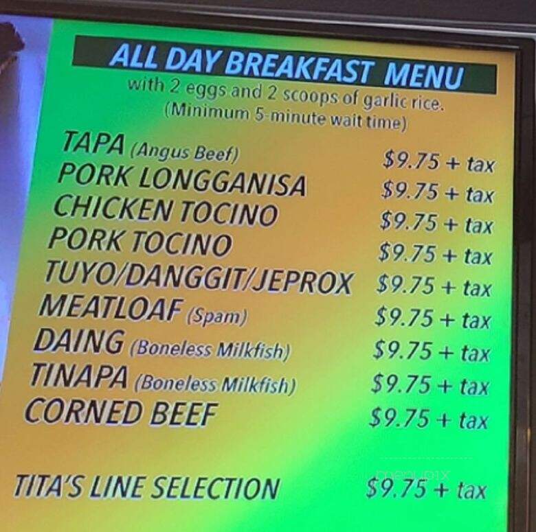Tita Celia's - Carson, CA menu_pic