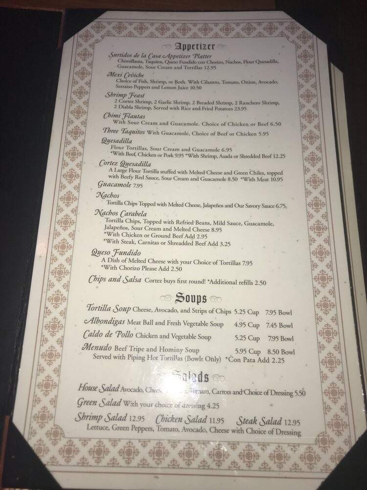 El Cortez Mexican Restaurant - Laguna Niguel, CA menu_pic