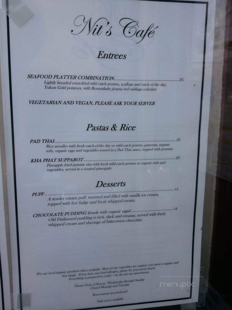 Nit's Cafe - Fort Bragg, CA menu_pic