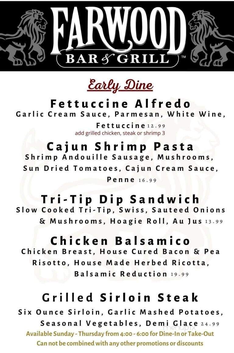 Farwood Bar & Grill - Orland, CA menu_pic