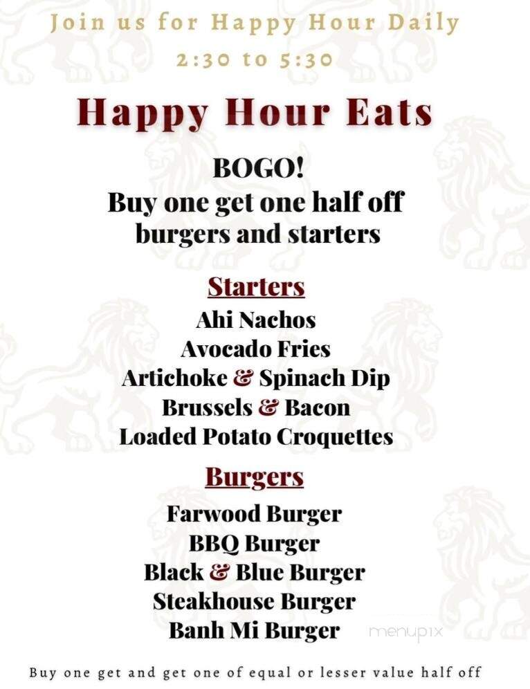 Farwood Bar & Grill - Orland, CA menu_pic