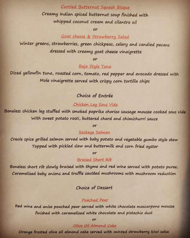 Blu Saffron Bistro - Kelowna, BC menu_pic