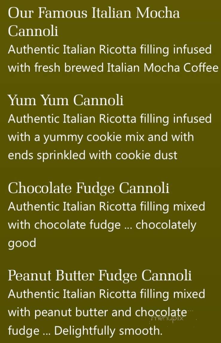 Cannoli World - Hammonton, NJ menu_pic