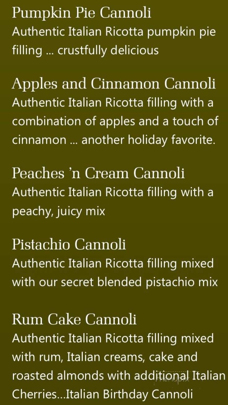 Cannoli World - Hammonton, NJ menu_pic