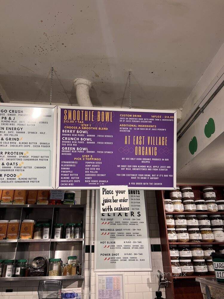 East Village Organic - New York, NY menu_pic