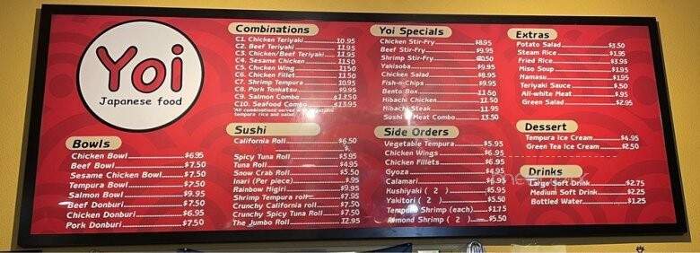 Yoi - Reedley, CA menu_pic