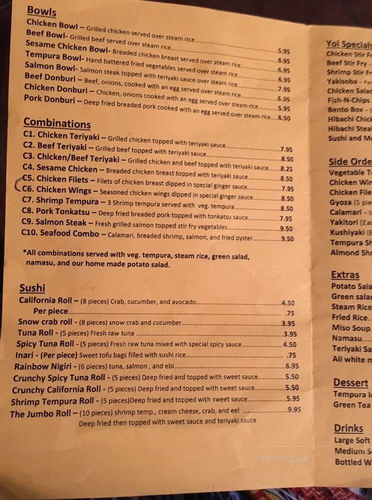 Yoi - Reedley, CA menu_pic