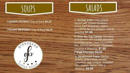 Greenbean Coffee House - Altoona, PA menu_pic
