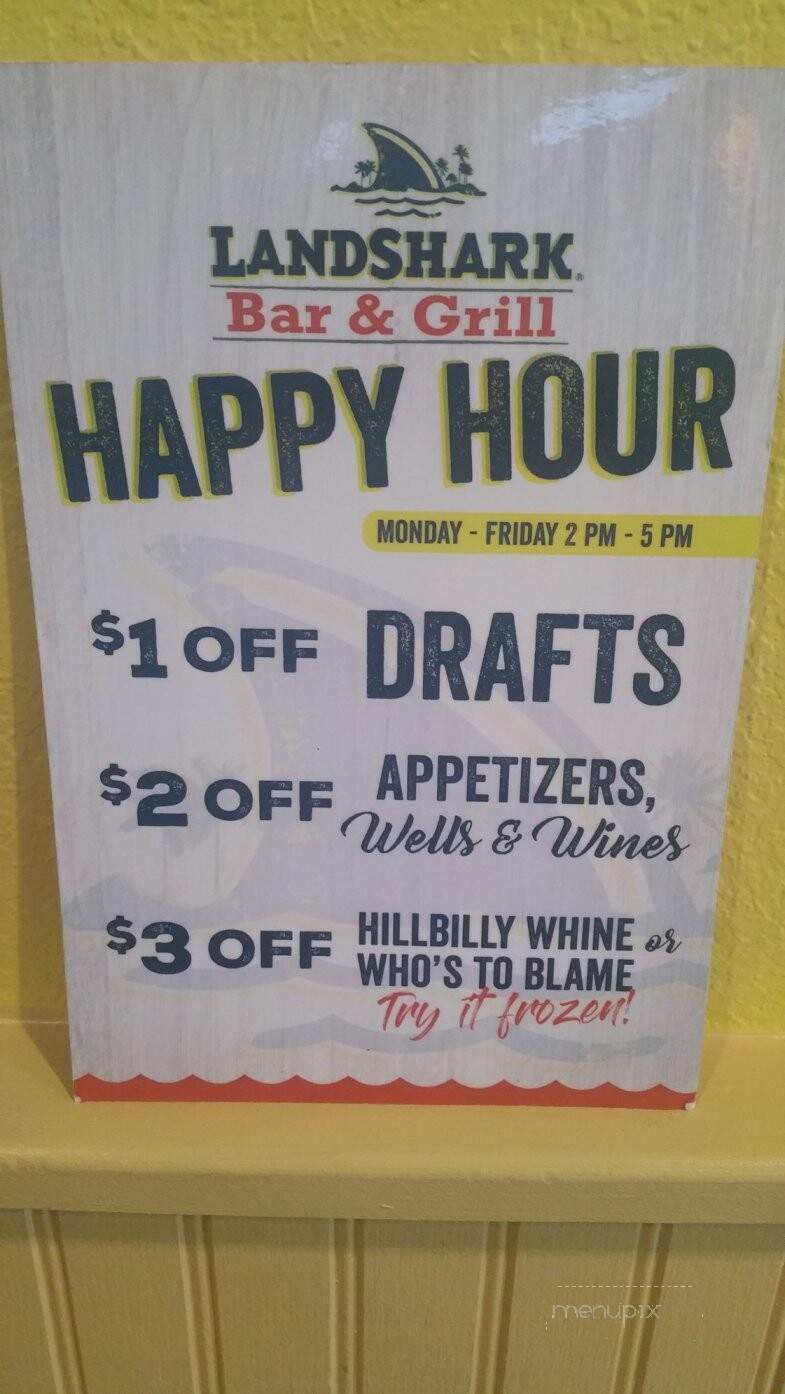Landshark Bar and Grill - Gatlinburg, TN menu_pic