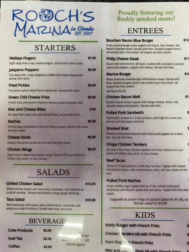 Rooch's Marina in Glendo - Glendo, WY menu_pic