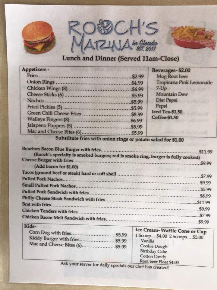 Rooch's Marina in Glendo - Glendo, WY menu_pic