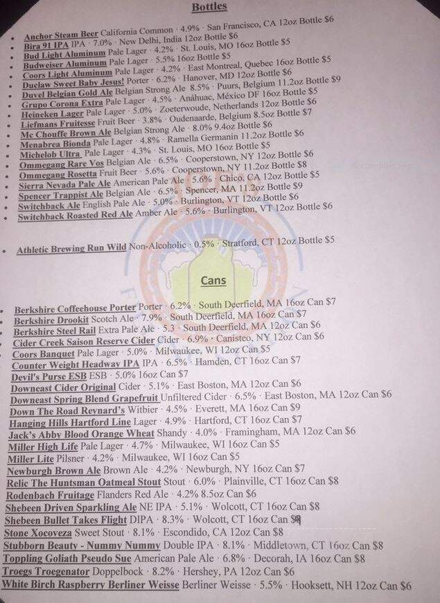 Joe's Filling Station - Cromwell, CT menu_pic
