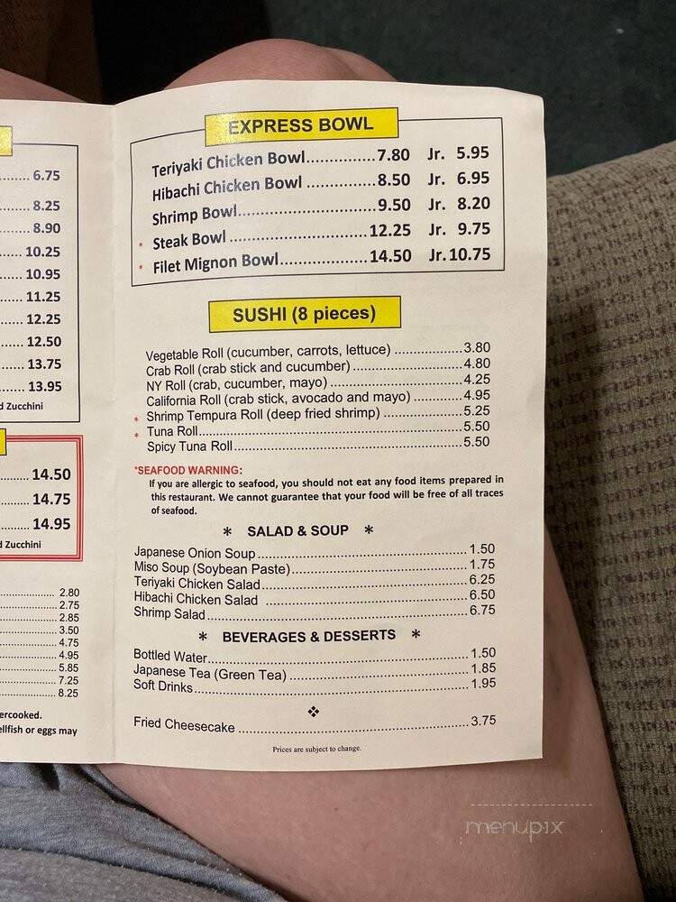 Miyabi Jr Japanese Express - Fort Mill, SC menu_pic