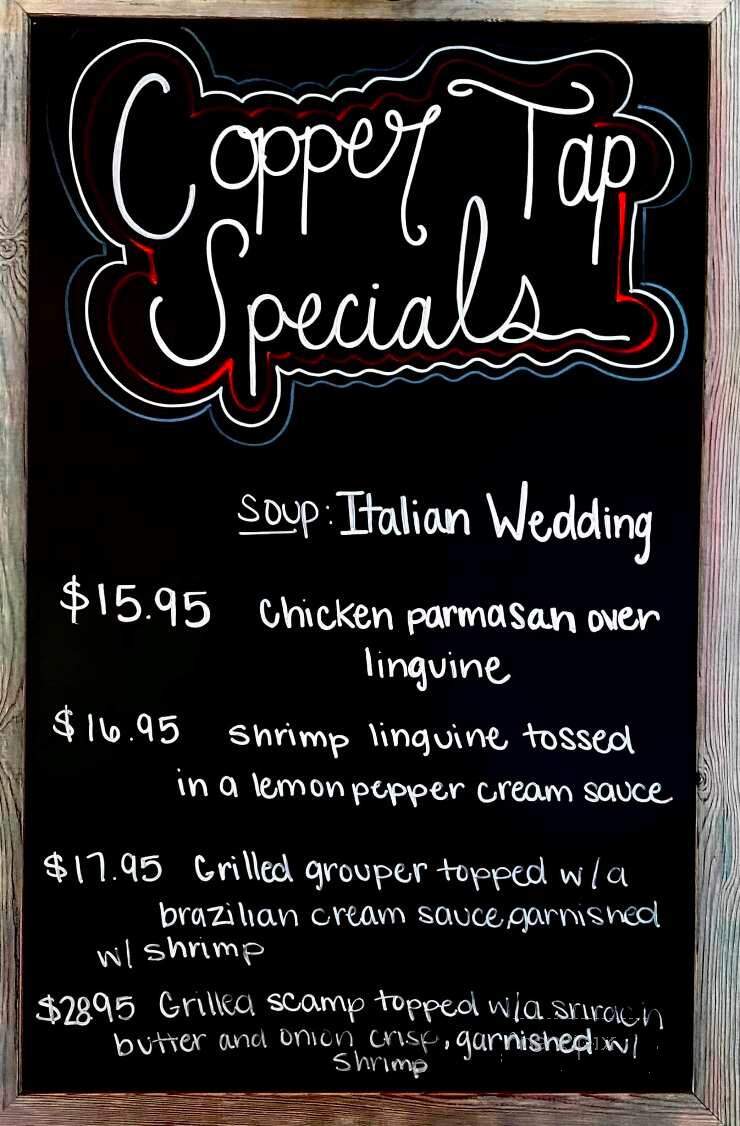 Copper Tap Grille - Panama City, FL menu_pic