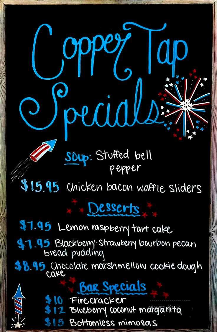 Copper Tap Grille - Panama City, FL menu_pic