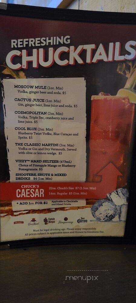 Chuck's Roadhouse Pickering - Pickering, ON menu_pic