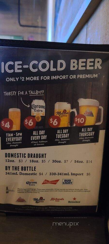 Chuck's Roadhouse Pickering - Pickering, ON menu_pic