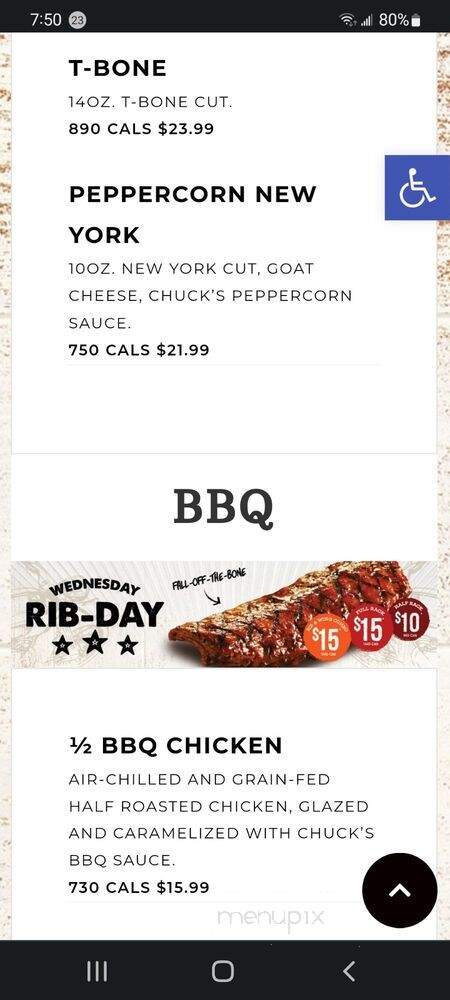 Chuck's Roadhouse Pickering - Pickering, ON menu_pic