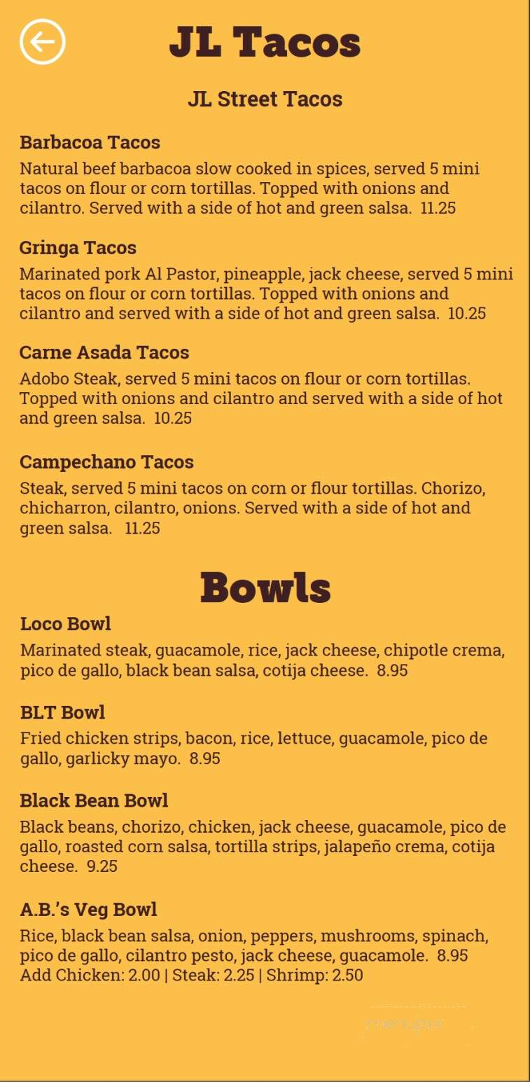 Juan Loco - Cornelius, NC menu_pic
