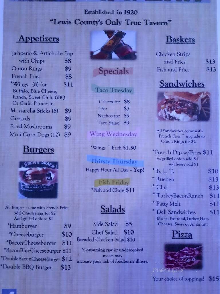 Brown Shack Tavern - Salkum, WA menu_pic