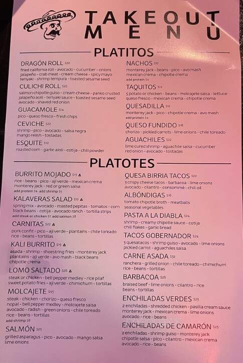 Kalaveras - Chino Hills, CA menu_pic