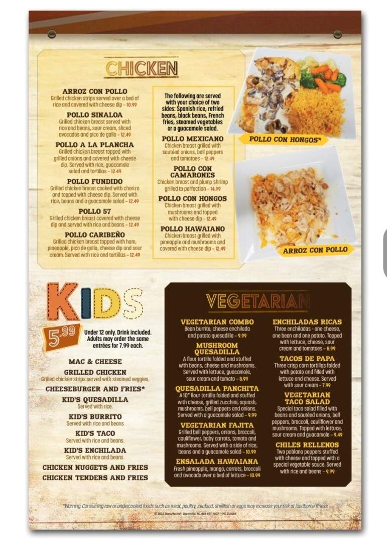 Casa Grande - Crossville, TN menu_pic