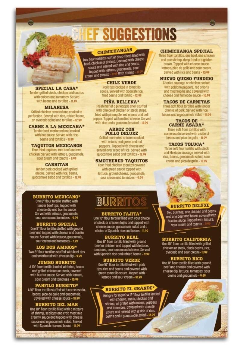 Casa Grande - Crossville, TN menu_pic