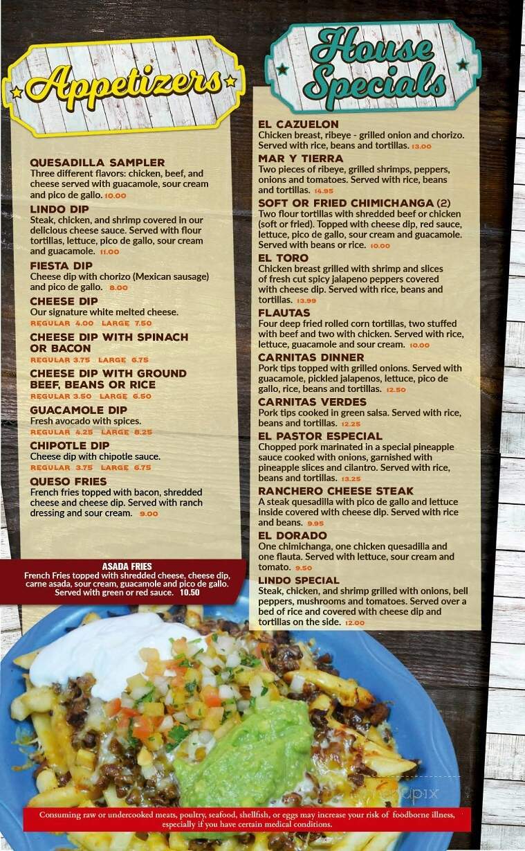 Mexico Lindo Grill & Cantina - Iowa City, IA menu_pic