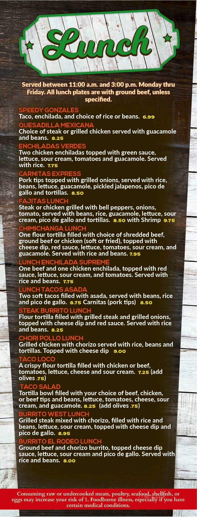 Mexico Lindo Grill & Cantina - Iowa City, IA menu_pic