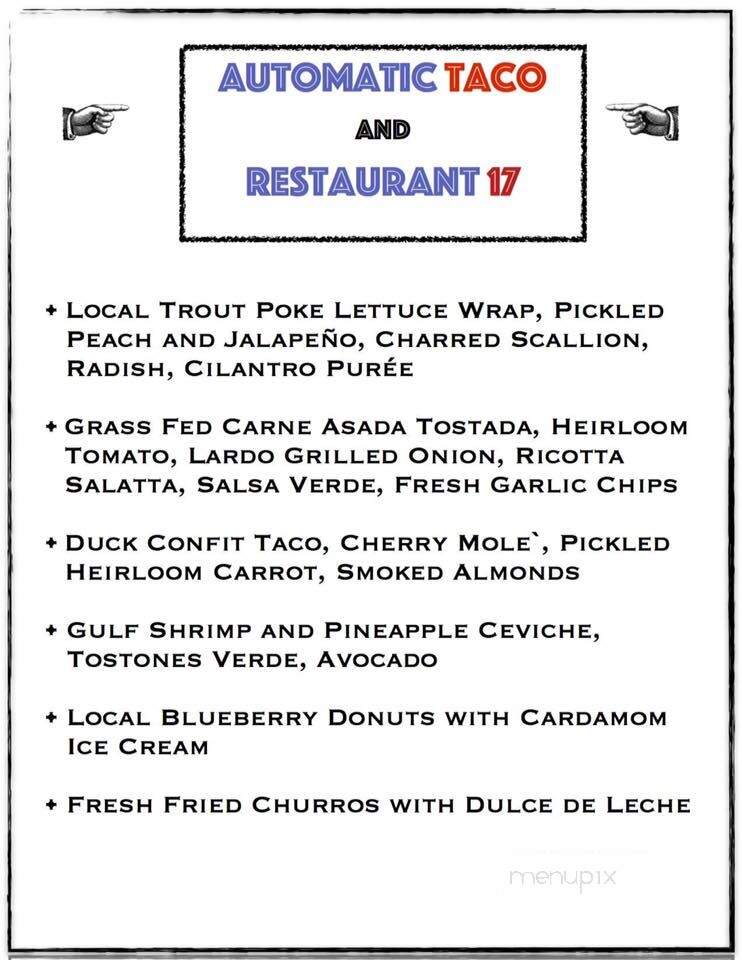 Automatic Taco - Greenville, SC menu_pic