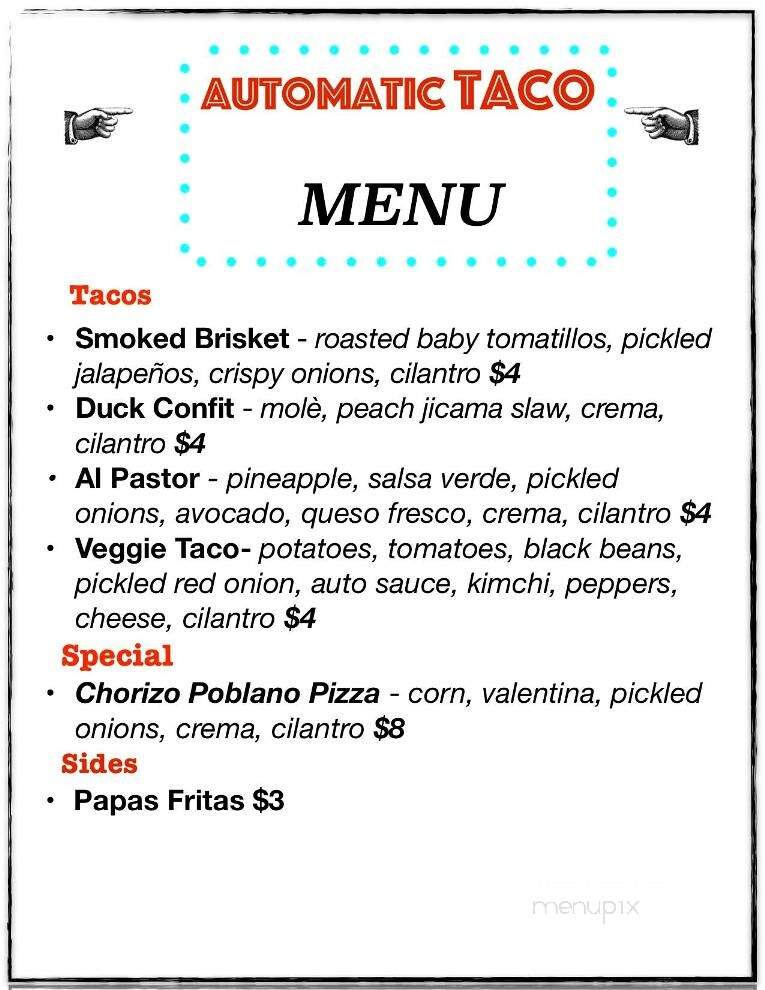 Automatic Taco - Greenville, SC menu_pic