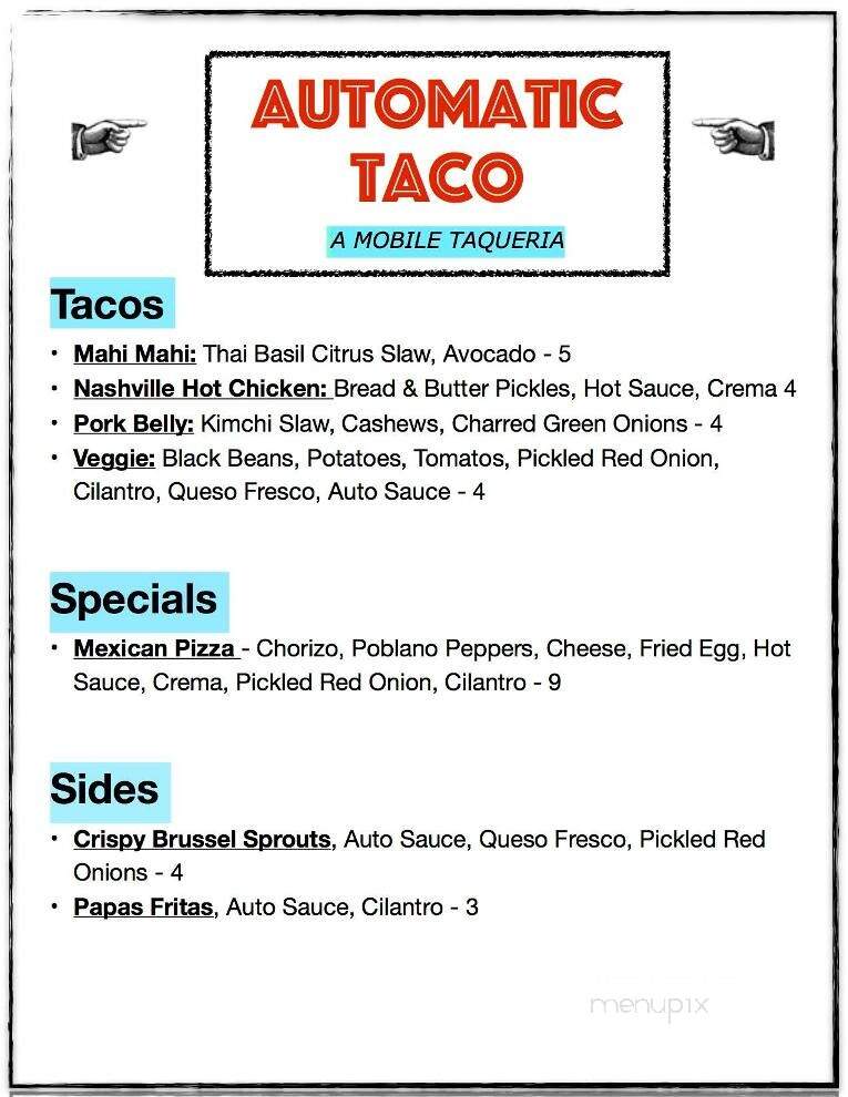 Automatic Taco - Greenville, SC menu_pic