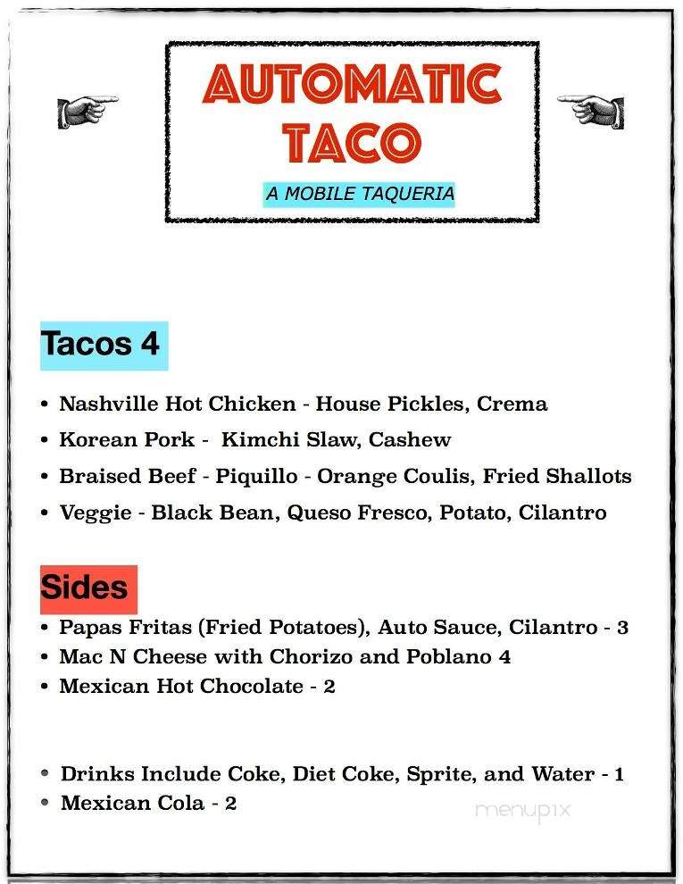 Automatic Taco - Greenville, SC menu_pic