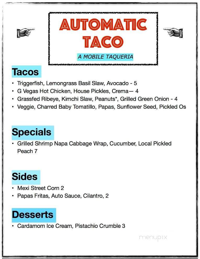 Automatic Taco - Greenville, SC menu_pic