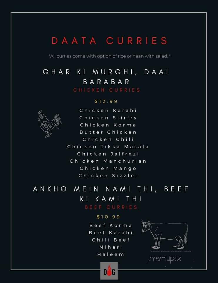 Daata Grill - Milton, ON menu_pic