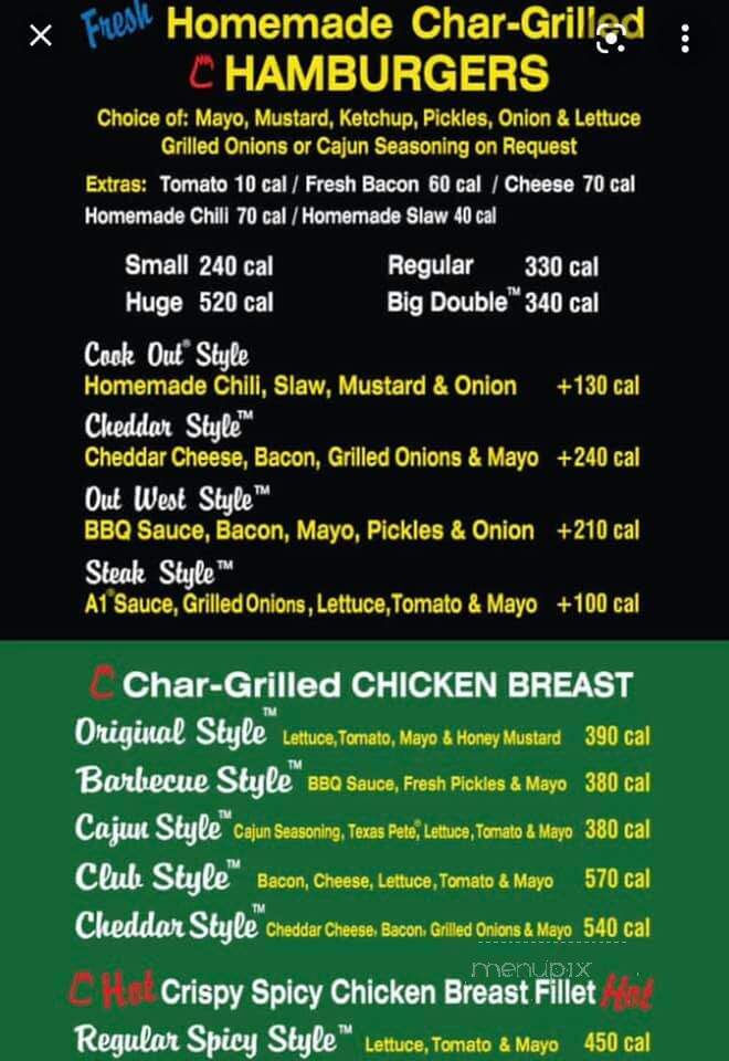 Cook Out - Columbus, MS menu_pic
