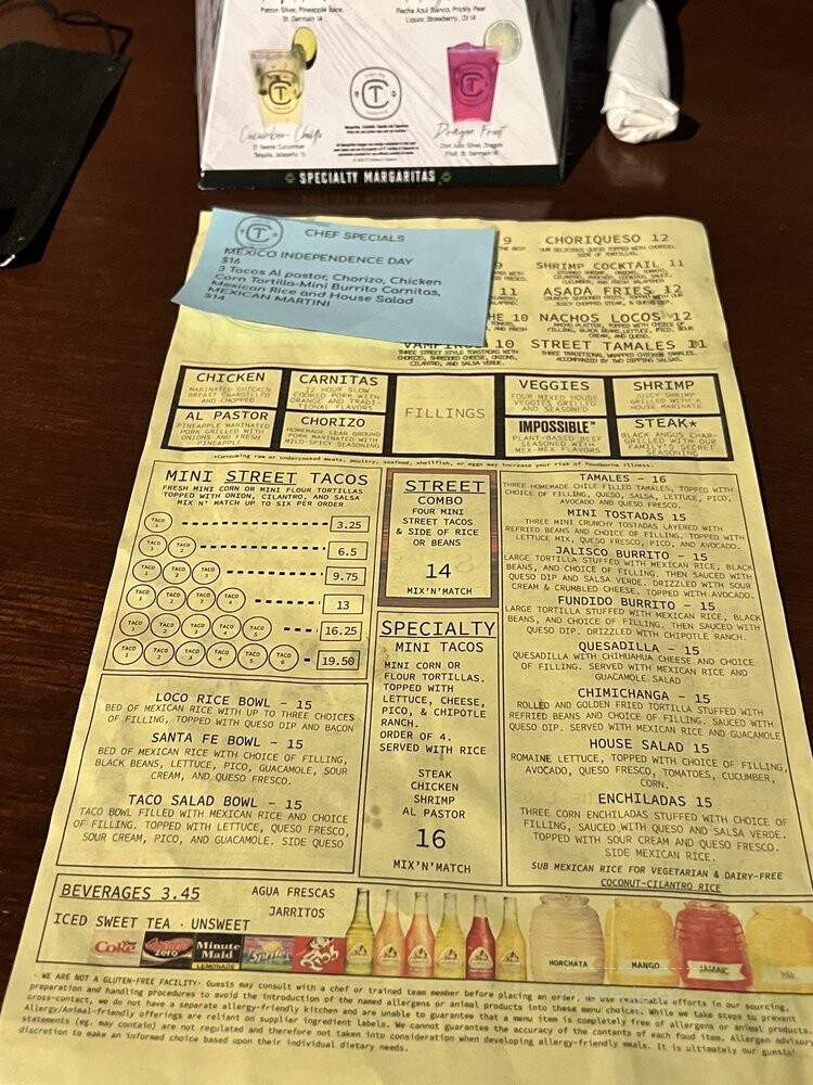 Ct Cantina Taqueria - Dania Beach, FL menu_pic