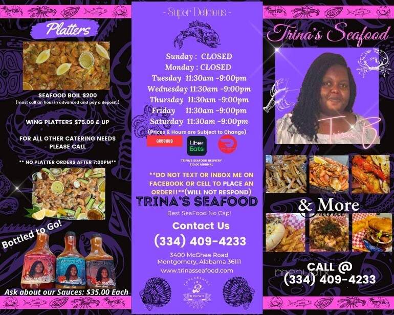 Trina's Seafood and More - MONTGOMERY, AL menu_pic