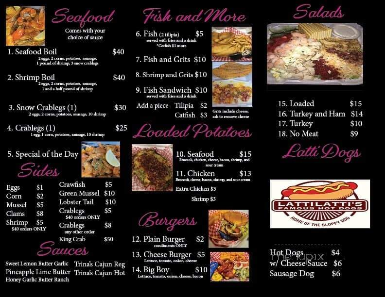 Trina's Seafood and More - MONTGOMERY, AL menu_pic