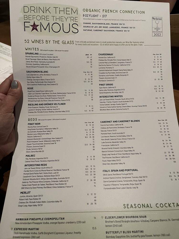 Seasons 52 - Paramus, NJ menu_pic